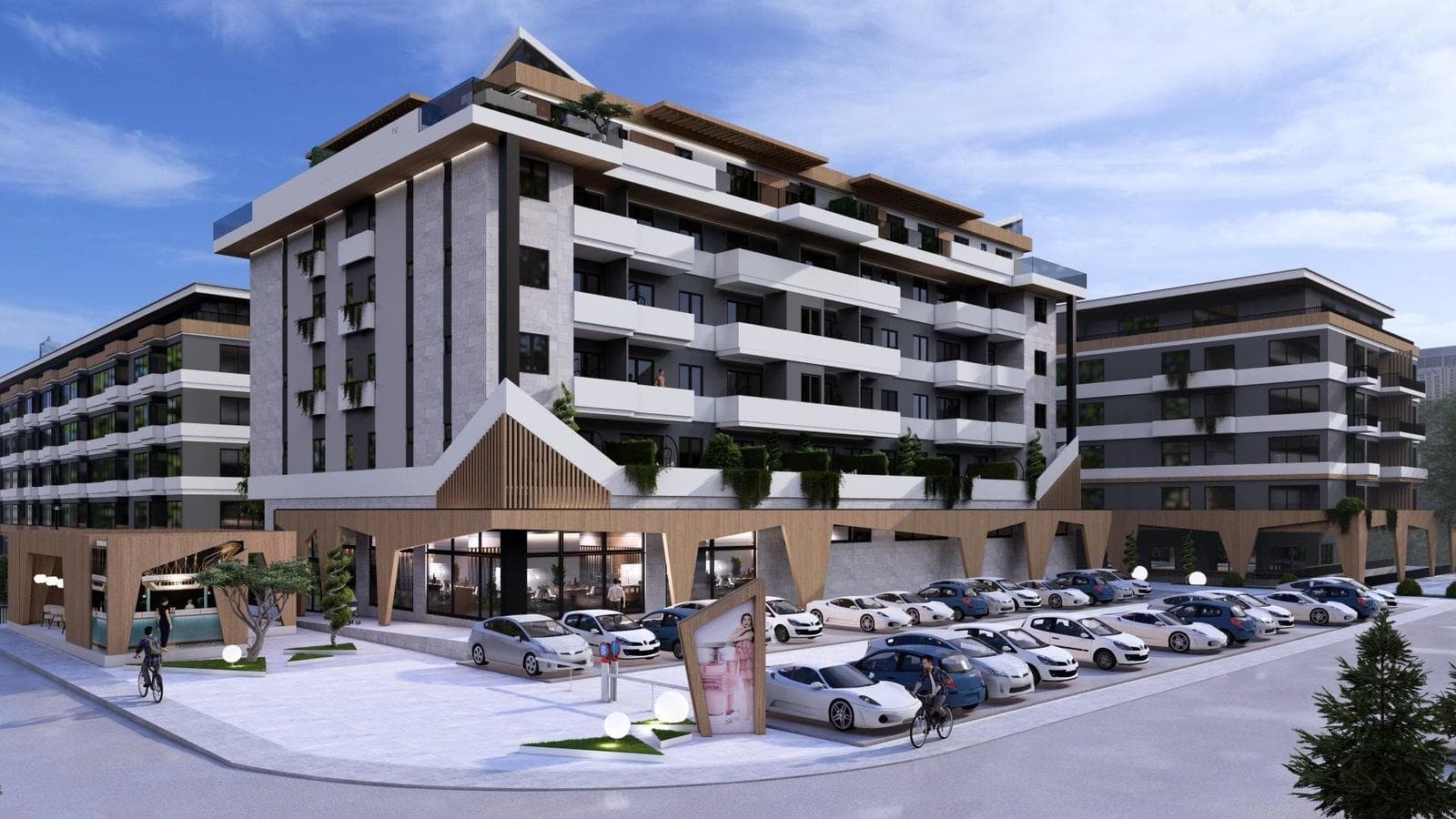 Front facade of the complex